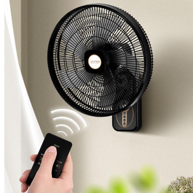 Amoi Remote Control Wall Fan Wall-Mounted Electric Fan Wall-Mounted Wall Fan Dormitory Wall-Mounted Shaking Head Silent Large Wind Fan