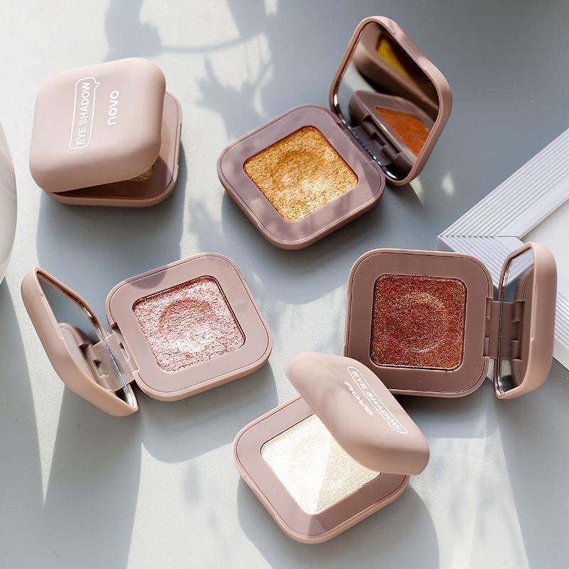 Novo Single Color Eyeshadow Palette Glitter Mochi Mashed Potato Highlighter Earth Tone Eyeshadow 5280 Waterproof Long-Lasting Natural Makeup