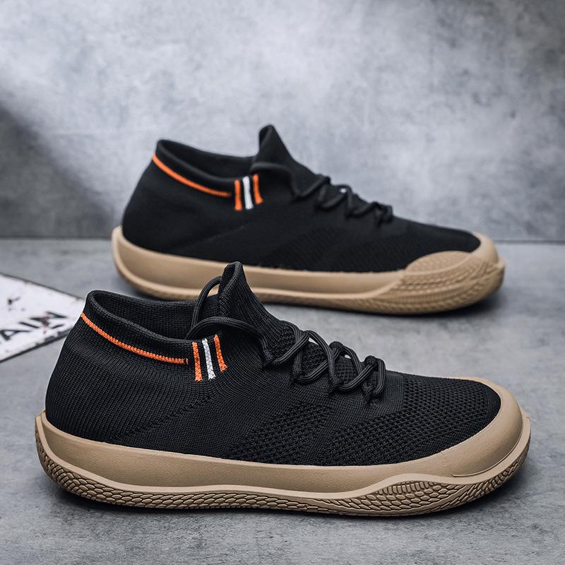 Cross-Border Wide-Toe Fly-Knit Sports Shoes for Men, 2026 Summer New Style, Breathable Mesh Casual Sneakers, Versatile Fisherman Shoes, Trendy