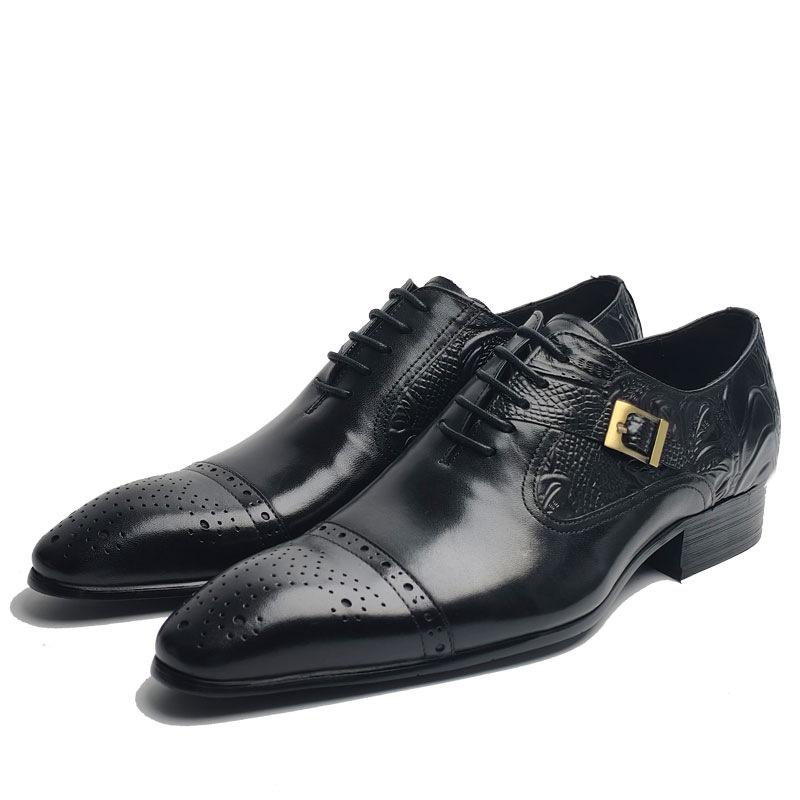 Classic Luxury Men's Shoes Oxford Wedding Party Formal Genuine Leather Dress Shoes European Style Men's high quality New Style