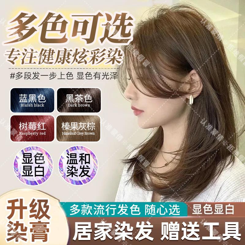 Mengqian Plant Extract Hair Dye for Hair Salons, No Bleach Needed, Trendy Dye to Cover Gray Hair, Hair Treatment Cream, Wholesale for Supermarkets, Dropshipping