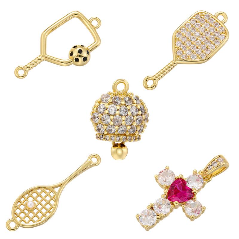 Simple ins style badminton racket pendant street hip hop cross small Bell jewelry accessories VD1440-1444