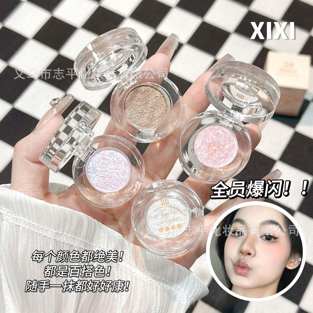 Xixi Star-broken Fireworks High-gloss Eye Shadow Pearlescent Shining Shining Lying Silkworm Lining Polarized Mashed Potato Monochrome Eye Shadow