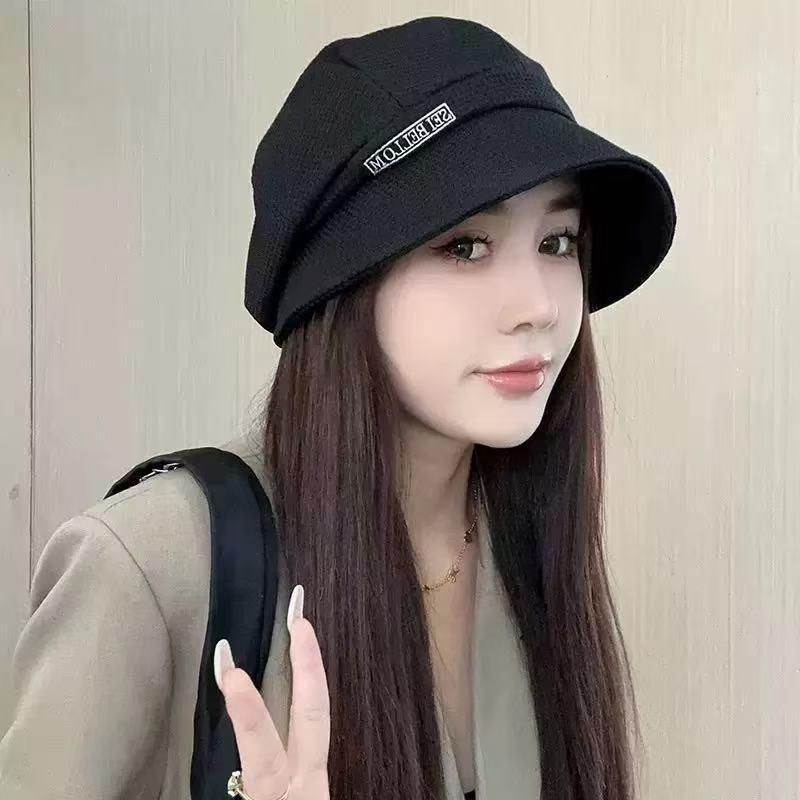 Spring and Summer New Style Three-In-One Versatile Baseball Cap for Women, Large Head Circumference, Fisherman Hat, Pleated, Face-Slimming Bucket Hat