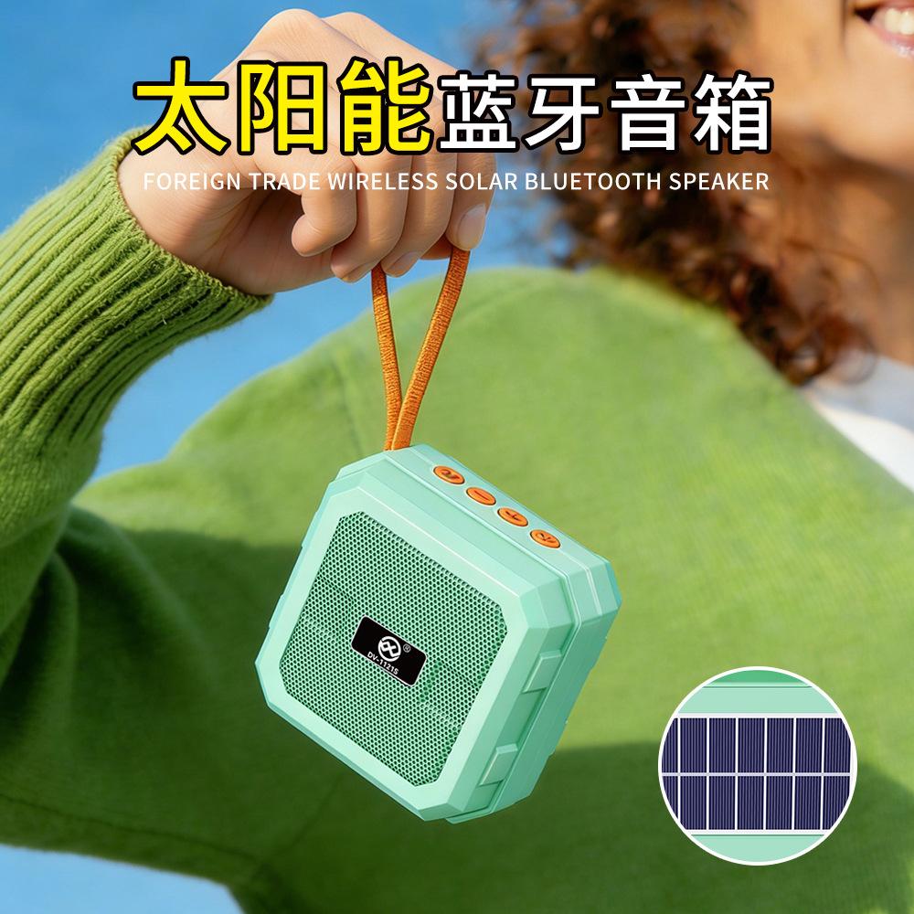 Cross-Border Bluetooth Small Speaker Solar-Powered Speaker Wireless Card-Insertable Outdoor Speaker Small Solar Charging Speaker