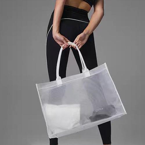 Trendy Brand Hot-Selling Yoga Fitness Bag with Dry and Wet Separation, Pvc Mesh Tote Bag, High-End Travel Portable Storage Bag