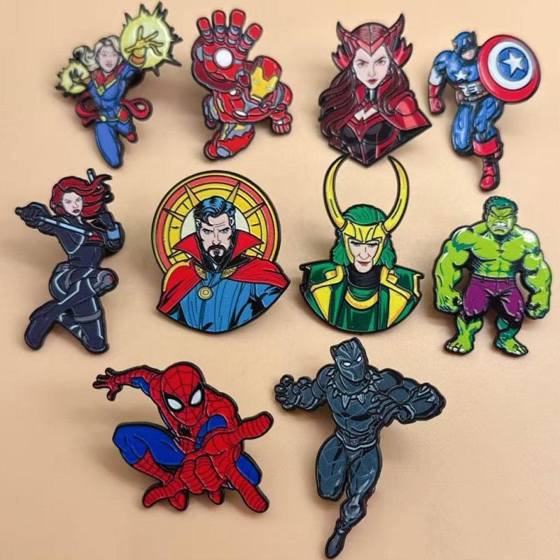 New Marvel Avengers Brooch Spider-Man Iron Man Captain America Hulk Cartoon Badge Pin