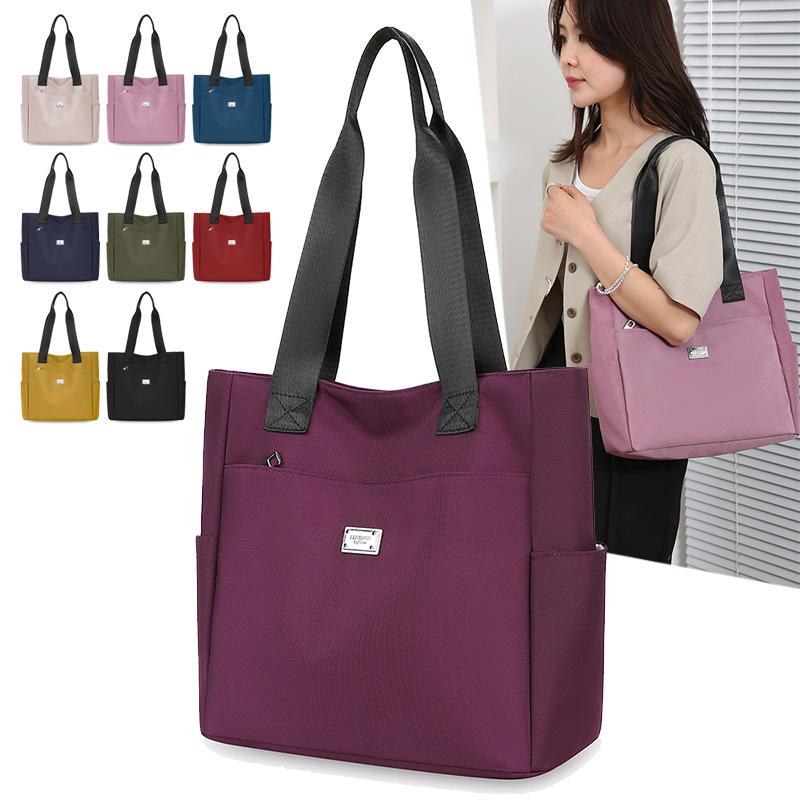 2024 New Mom Bag Women's Bag Nylon Shoulder Bag Fashion Large Capacity Handbag Oxford Cloth Tote Bag Wholesale
