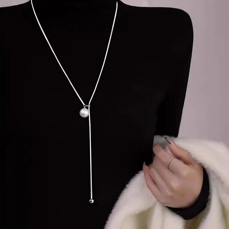 Pearl Long Sweater Chain 2025 New Hot Style Accessible Luxury Elegant Fashion Niche Necklace Women's High-End Accessories