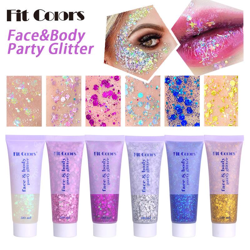 Fit Colors Sequins Gel Mermaid Scales Face Body Lip Sequins Eye Shadow Colorful Polarized Stage Makeup