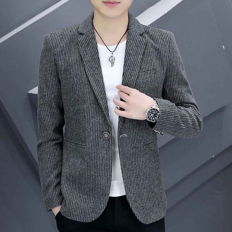 Men's Korean-style Slim-fit Suit Men's Spring and Autumn Handsome Personality Ins Small Suit Fashionable Casual All-match Jacket