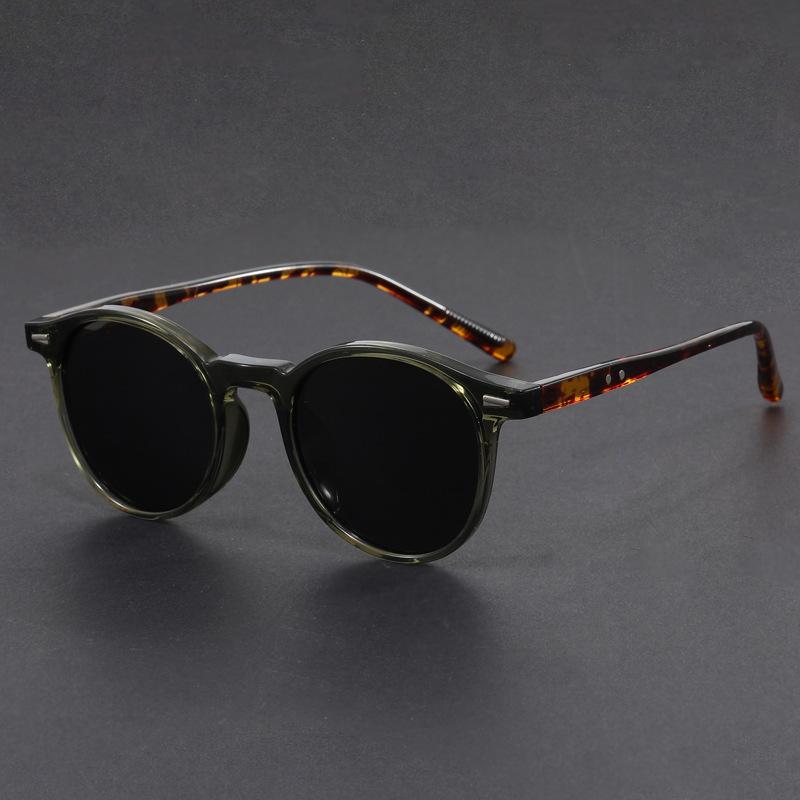 Korean Style Ultra-Light Sunglasses with Round Frames, Anti-Uv Sunglasses, Retro Trendy Fashion, Sun Protection for Men and Women, Slimming and Versatile