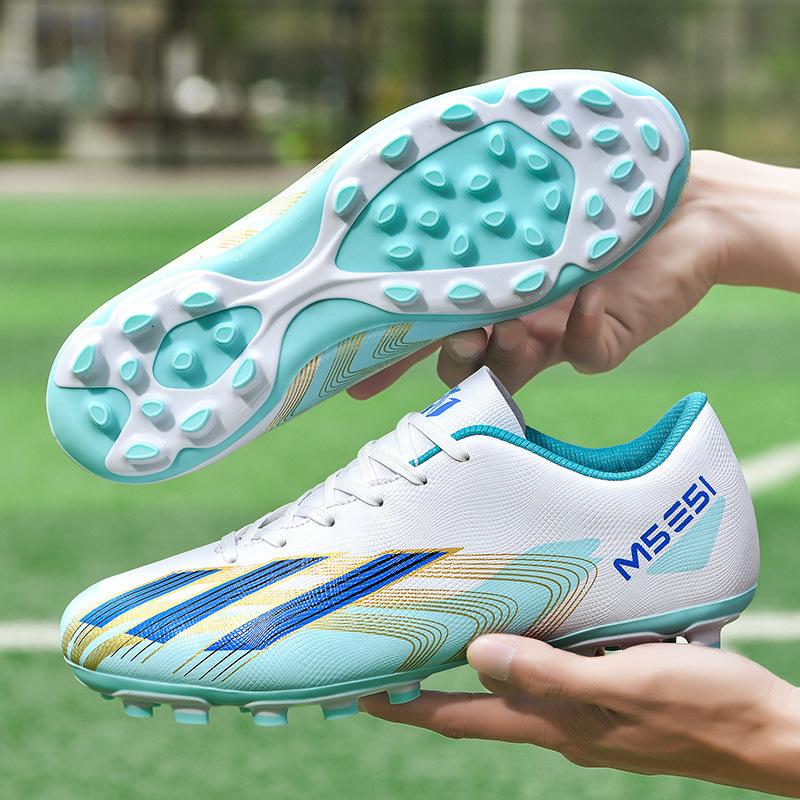 Cross-Border Messi's New Football Shoes for Boys and Girls, Students, Long Spikes, Tf Broken Spikes, Adult Grass Training Sneakers