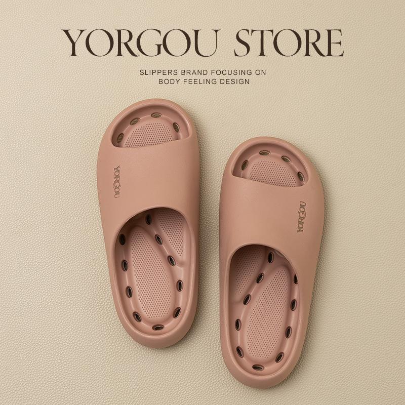 Yuangang bathroom slippers for women Summer home bathroom indoor bath leaking quick-drying non-slip slippers for men