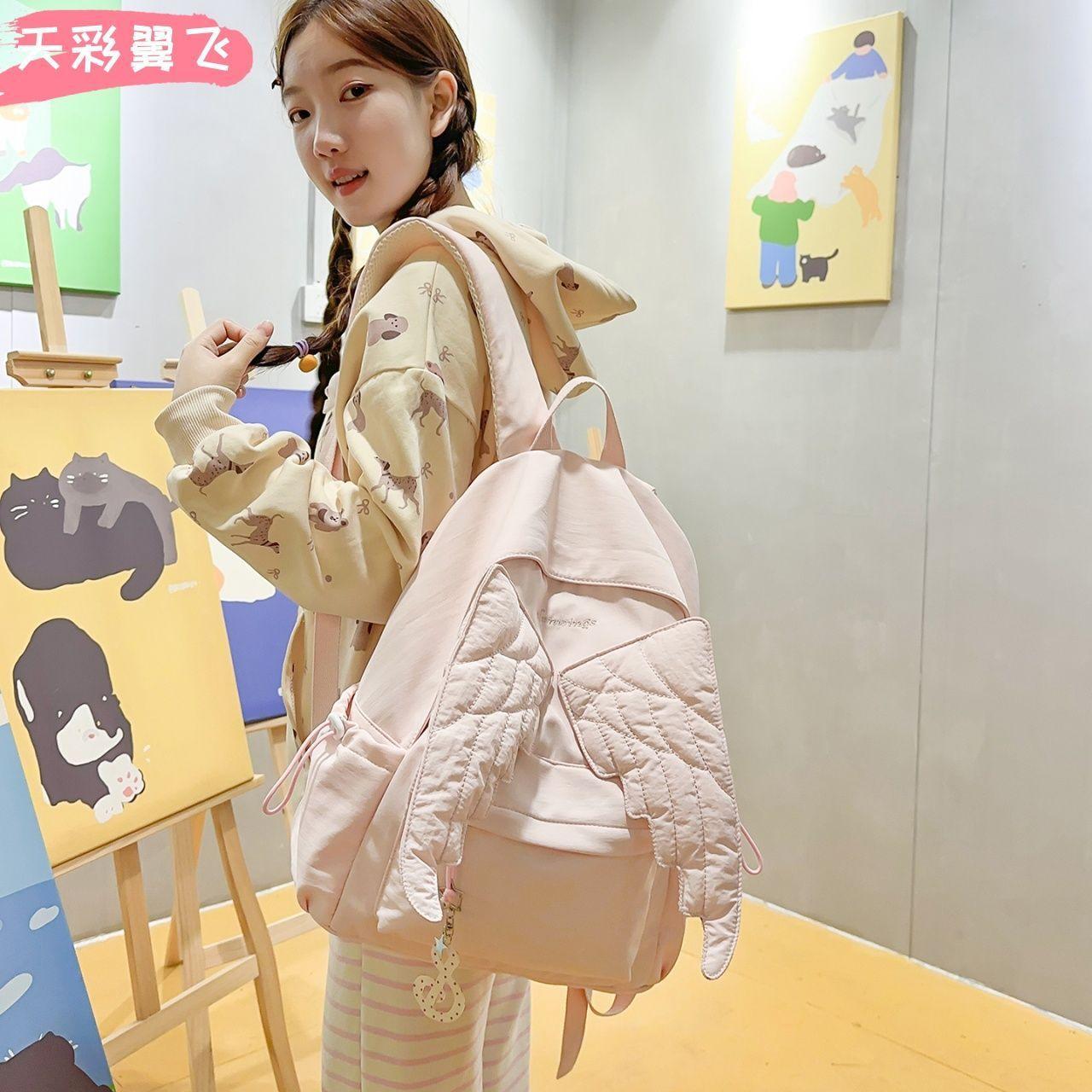Cross-border school backpack for girls, high aesthetic appeal, suitable for third to fifth and sixth grade elementary school students and junior high school students, large capacity, lightweight backpack