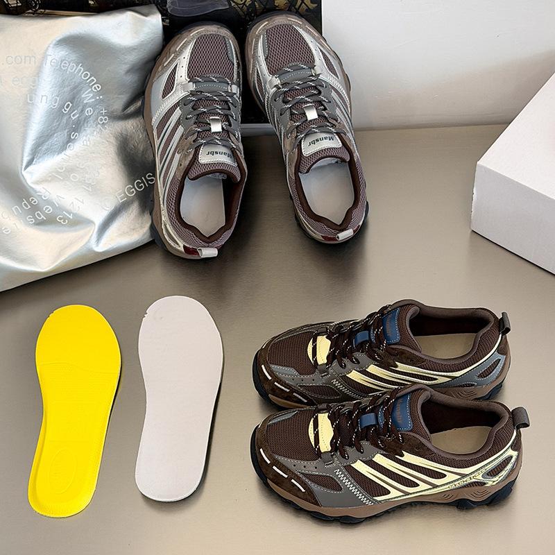 Korean-style casual outdoor hiking German training dad shoes for women, 2026 autumn new model, comfortable and lightweight genuine leather soft-soled running shoes