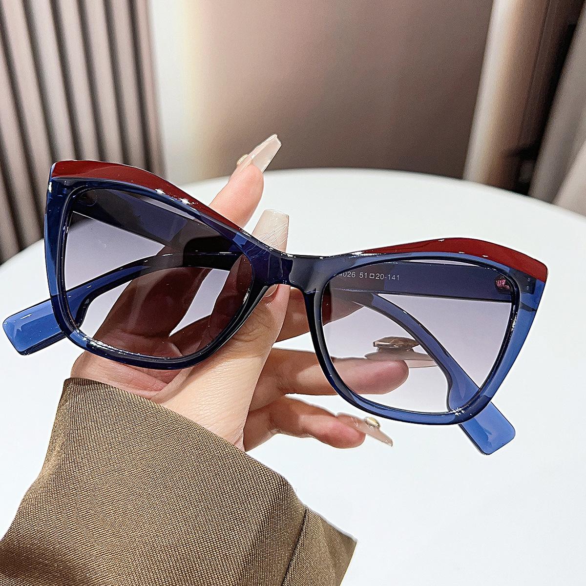 2025 New Style Sunglasses for Women, European and American Fashion, Versatile, Anti-Uv, High-End Flat Mirrors, Cross-Border Cat-Eye Sunglasses