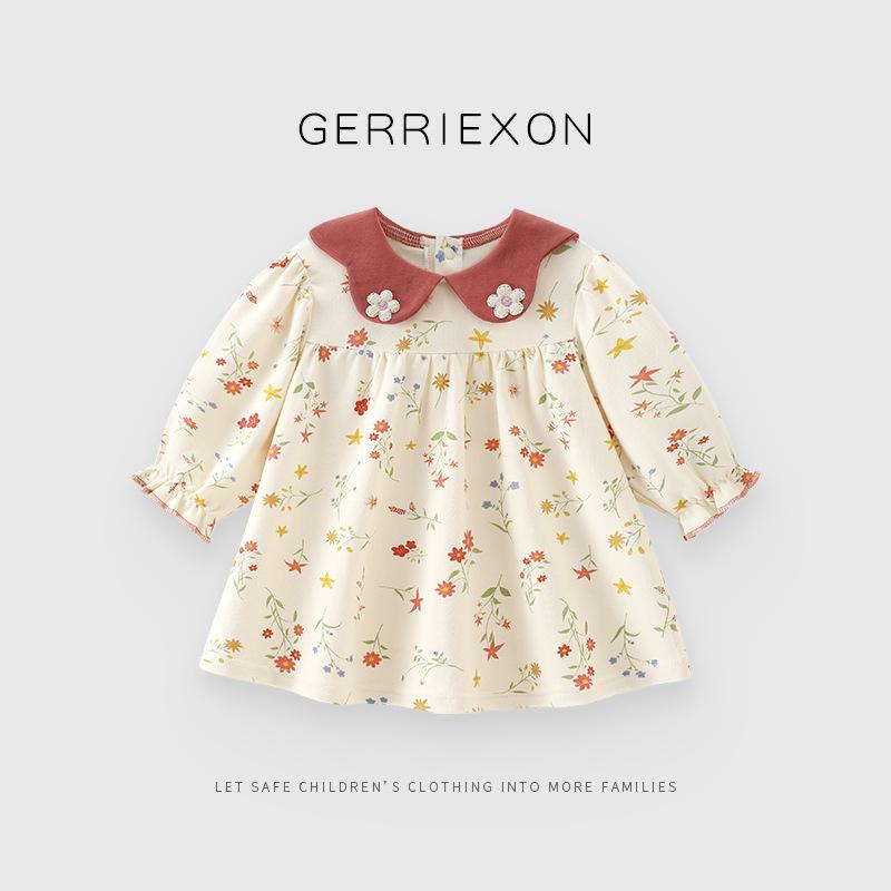 Girls' Dress Autumn Outfit Pure Cotton Baby Dress Spring and Autumn Forest Style Pastoral Early Autumn Children's Princess Dress 2026 New Model