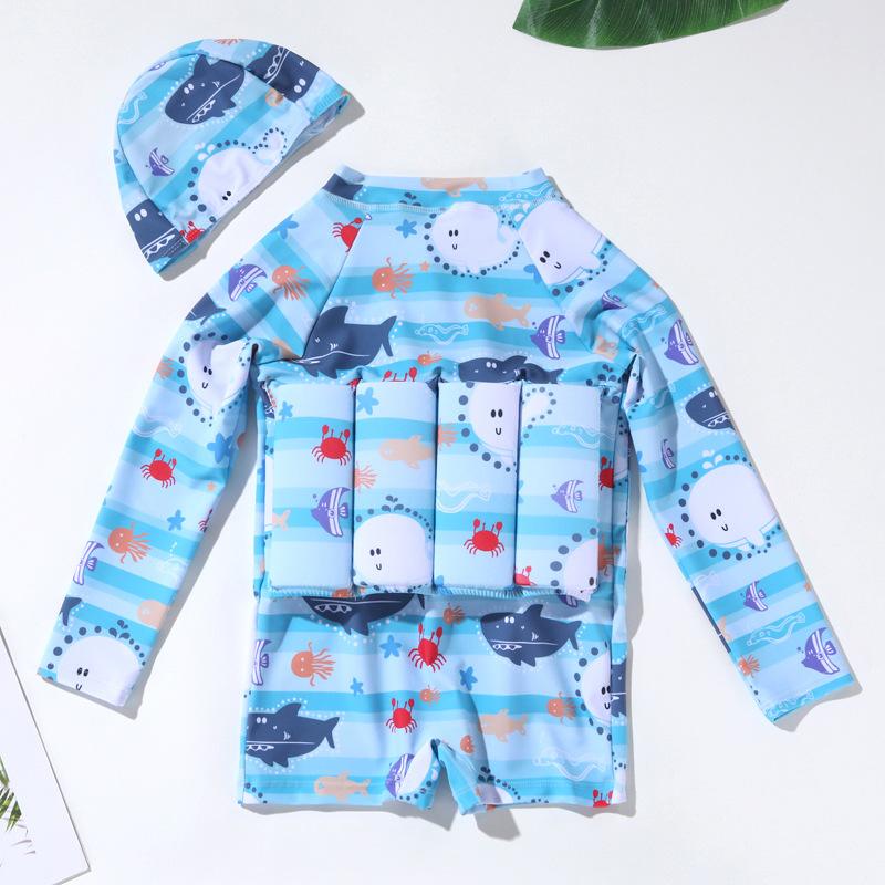 New Children's Buoyancy Swimsuit, Surfing Suit for Boys and Girls, One-Piece Swimsuit, Cartoon Square-Leg Cute Baby Swimwear