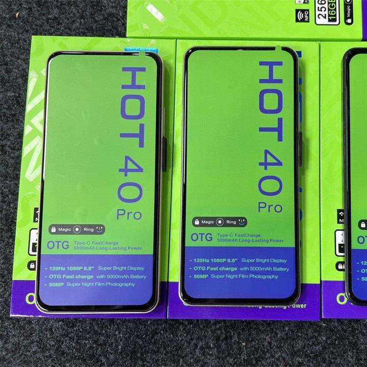 Export Smartphone Hot40Pro 16+256g International High-Definition Android Smartphone Tk Wholesale