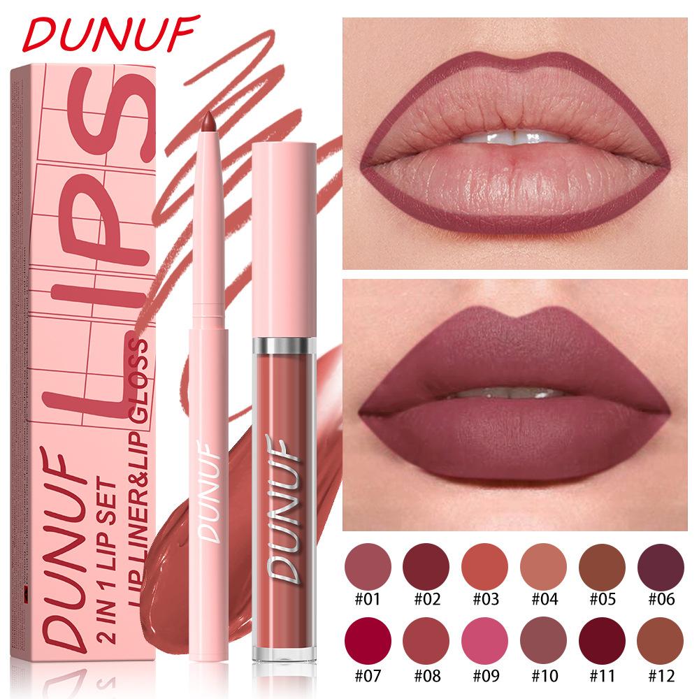 Dunuf 2-in-1 Lip Liner + Lip Gloss, Long-Lasting and Waterproof. Please Check! Link for Disclaimer - Exclusively for Foreign Trade