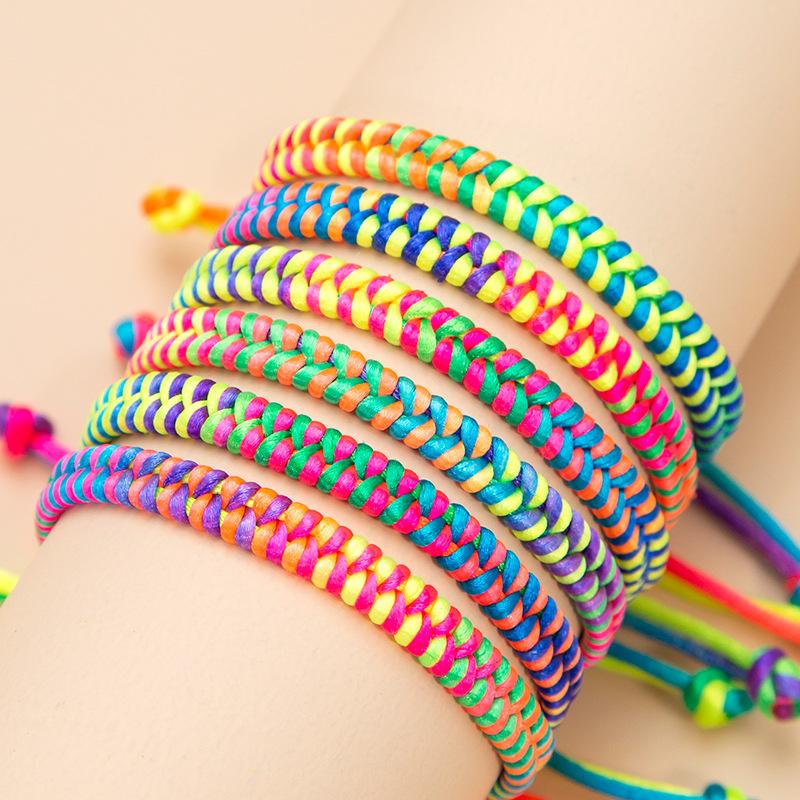 Dragon Boat Festival Colorful Rope Bracelet Braided Five-Color Ethnic Style Colorful Rope Dragon Boat Festival Batch Men's and Women's Adult Jewelry