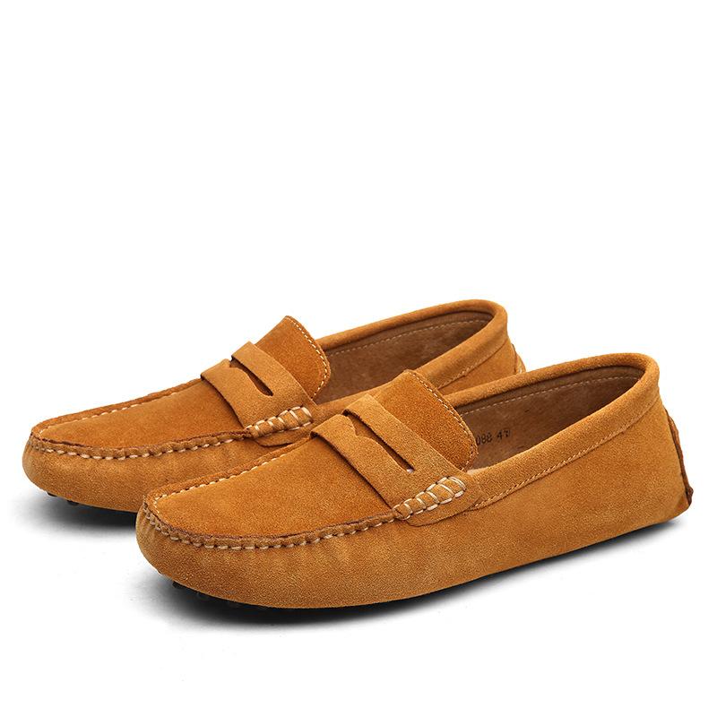 Men's Loafers, Foreign Trade Driving Shoes, Cow Suede, Versatile Casual Lightweight Leather Shoes for Men