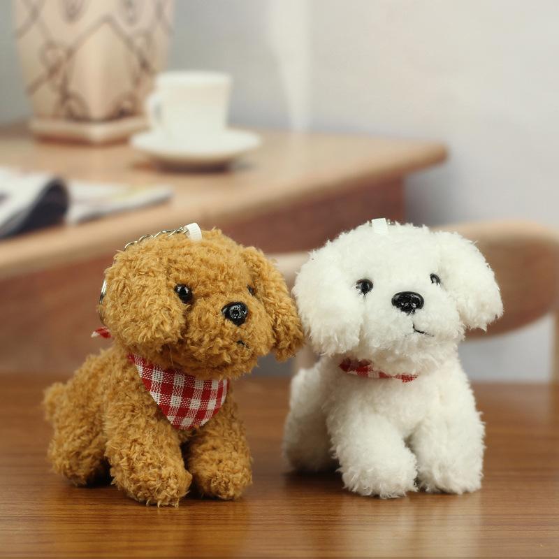 Cute Curly Puppy Pendant Teddy Dog Plush Toy Keychain Super Cute Little Doll Gift Bag Small Doll
