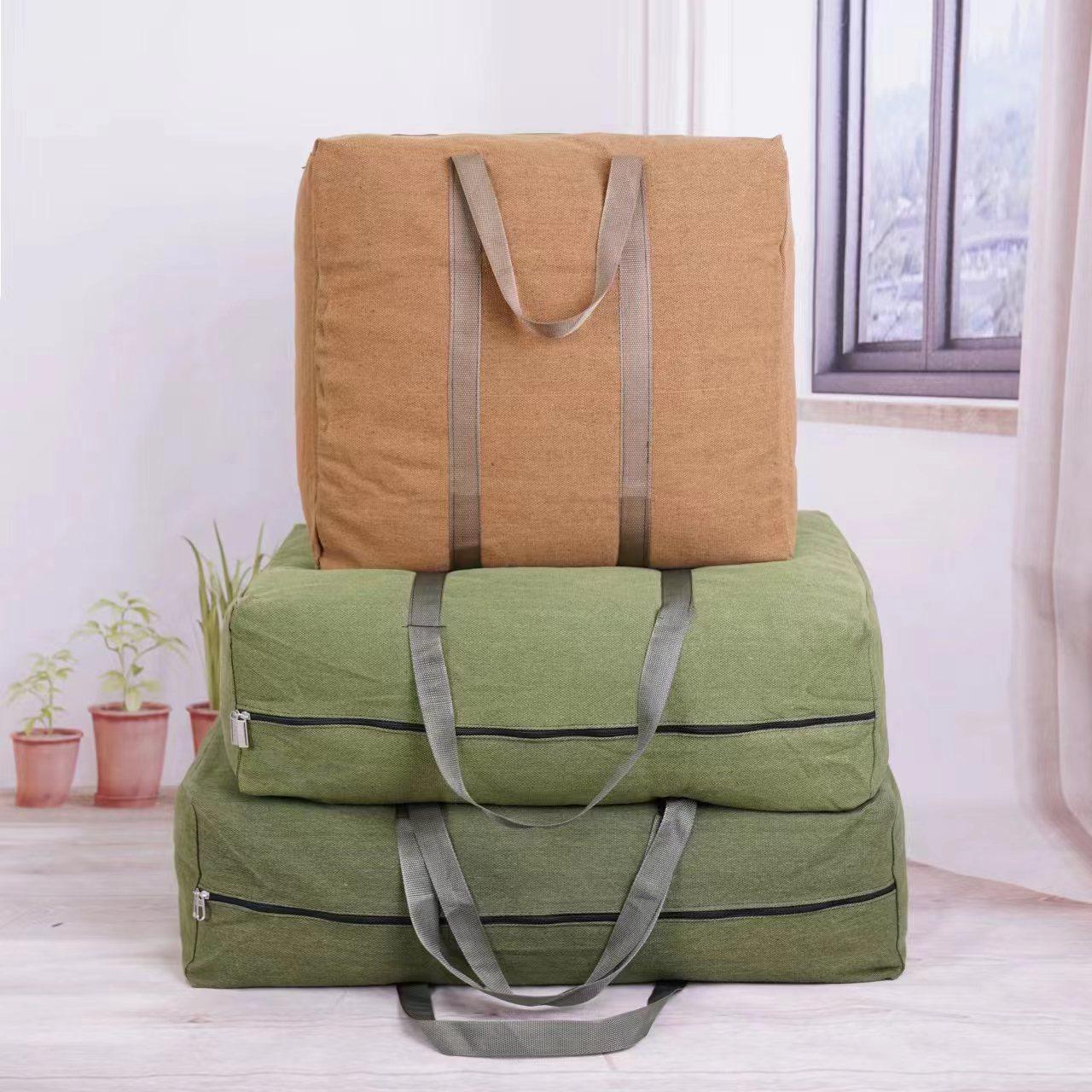 Moving bag extra large thick canvas quilt storage bag hand woven bag large capacity luggage bag in stock wholesale