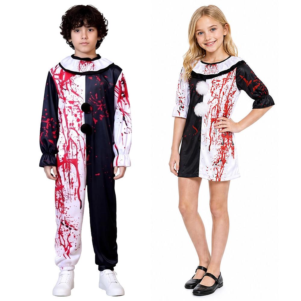 Cross-Border New Halloween Soul-Breaking Clown Cosplay Costume Halloween Horror Role-Playing Stage Performance Costume