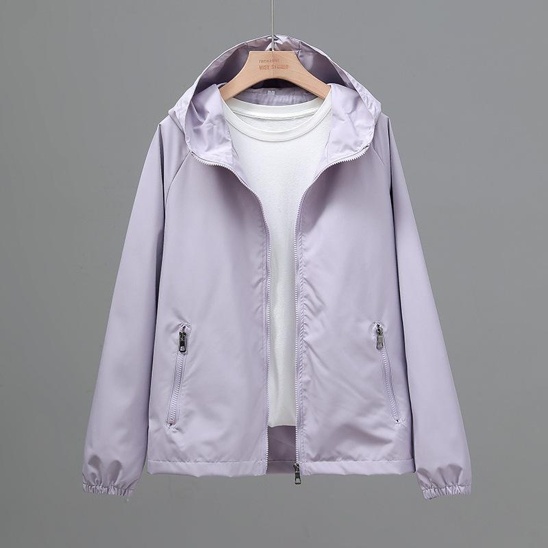 2026 Spring and Autumn New Women's Windproof and Waterproof Jacket Casual Hooded Top Loose Windbreaker Jacket Foreign Trade Jacket