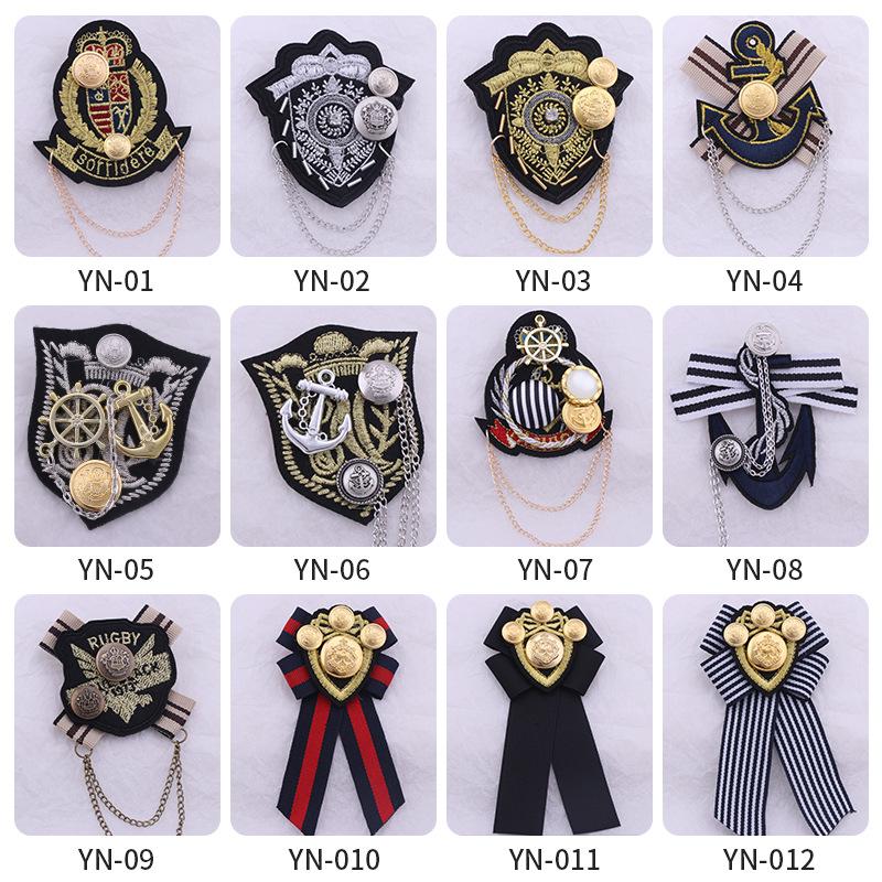 New Japanese and Korean Brooch College Style Embroidery Clothing Accessories Student Uniform Accessories Small Suit Badge Accessories Wholesale