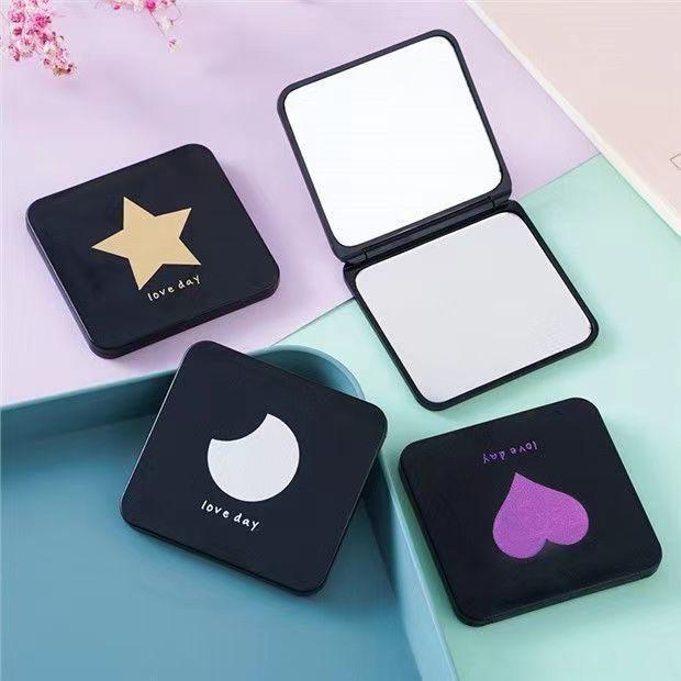 Flip Small Mirror Portable Mini Foldableing Makeup Mirror Portable Student Dormitory Makeup Mirror DIY Mirror Double-Sided Mirror
