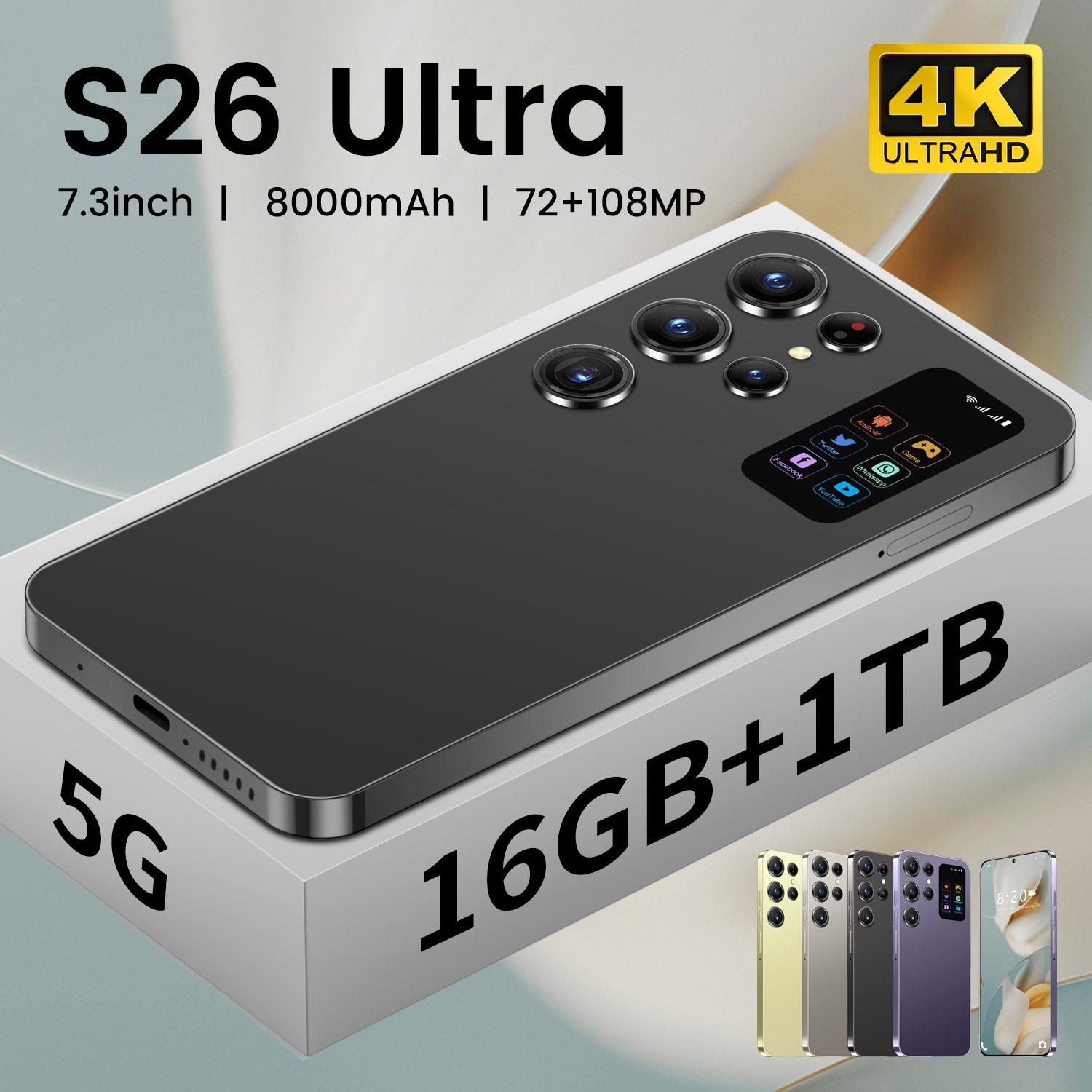 Best-selling S26 Ultra cross-border mobile phone 16+1TB cheap Android smartphone OZON AliExpress in stock