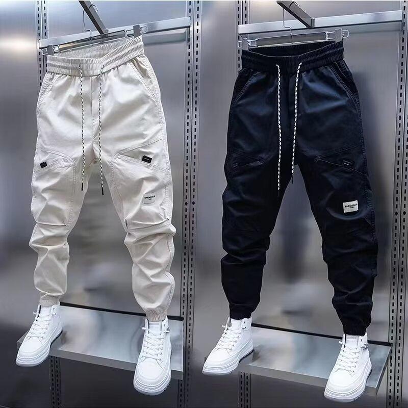 Men's multi-pocket jogger cargo pants, autumn hot trend, Korean style, loose fit, stylish and versatile casual pants