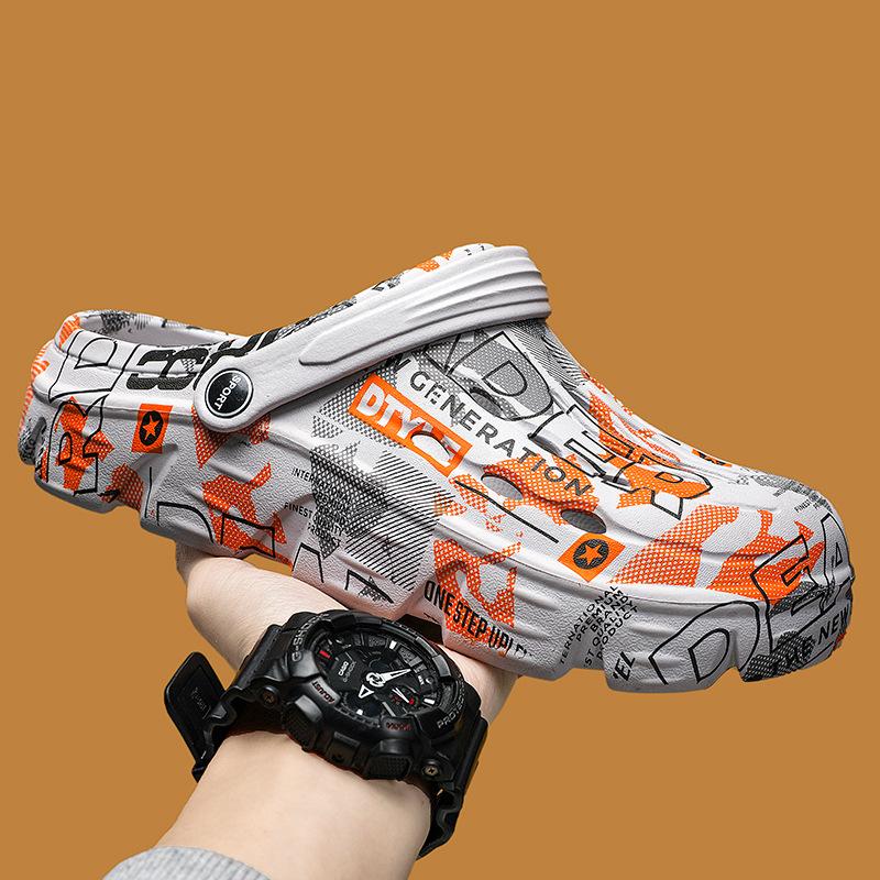 Men's Summer New Outdoor Beach Sandals, Dual-Use Non-Slip Wear-Resistant Soft-Soled Clogs for Men