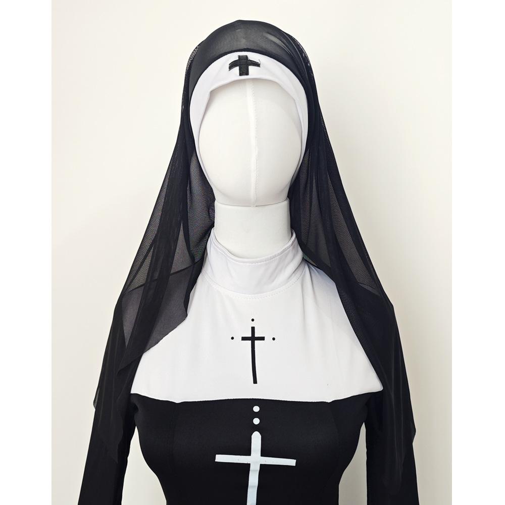 Sister Maria Versatile Headscarf Cosplay Halloween Nun Cos Suit Nun Costume Costume