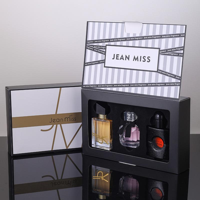Tiktok hot women's perfume lasting suit Black Opium reverse Paris free water perfume three-piece set Wholesale