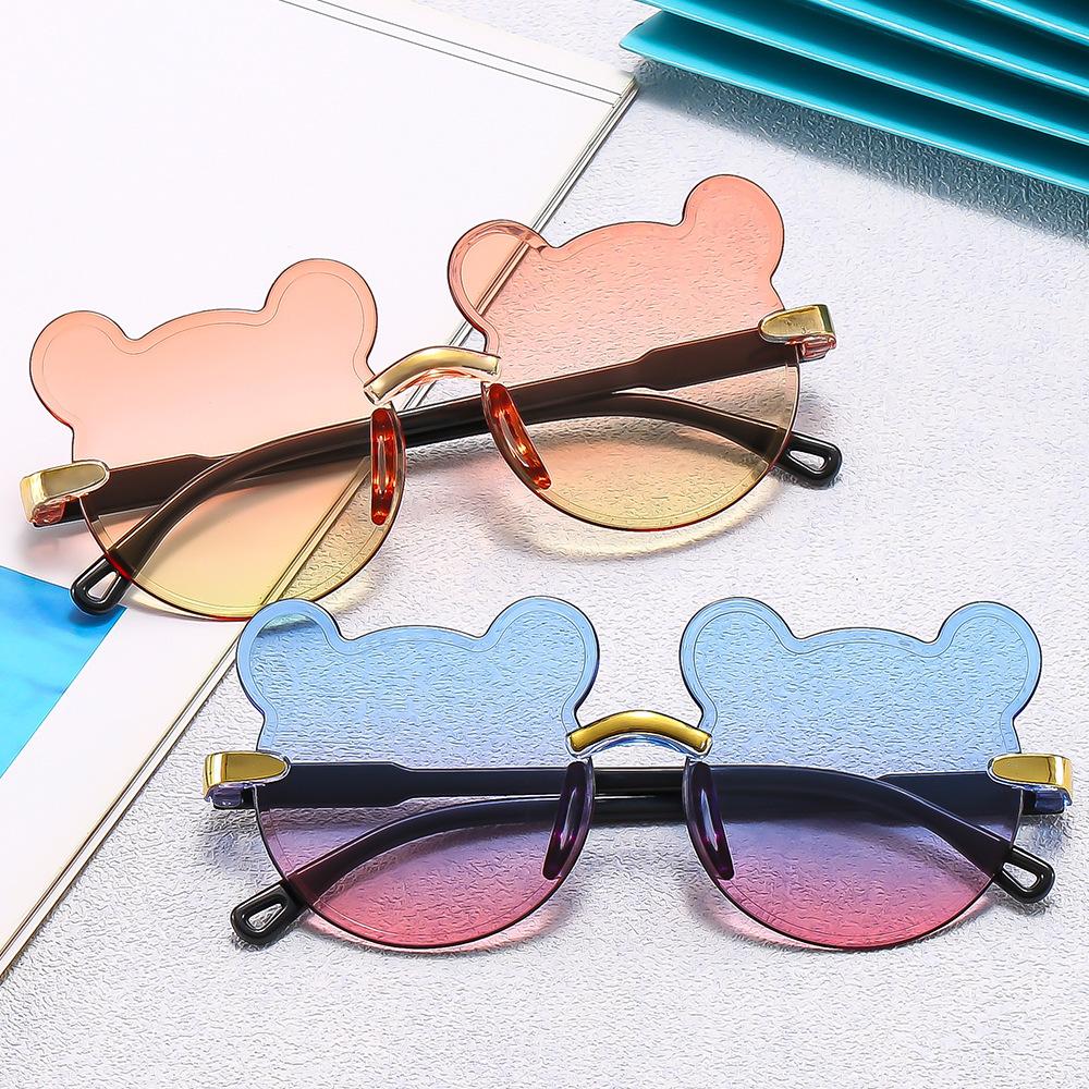Wholesale Frameless Bear Children's Sunglasses Sunshade Sun Protection Boys and Girls Baby Cute Cartoon Sunglasses Glasses