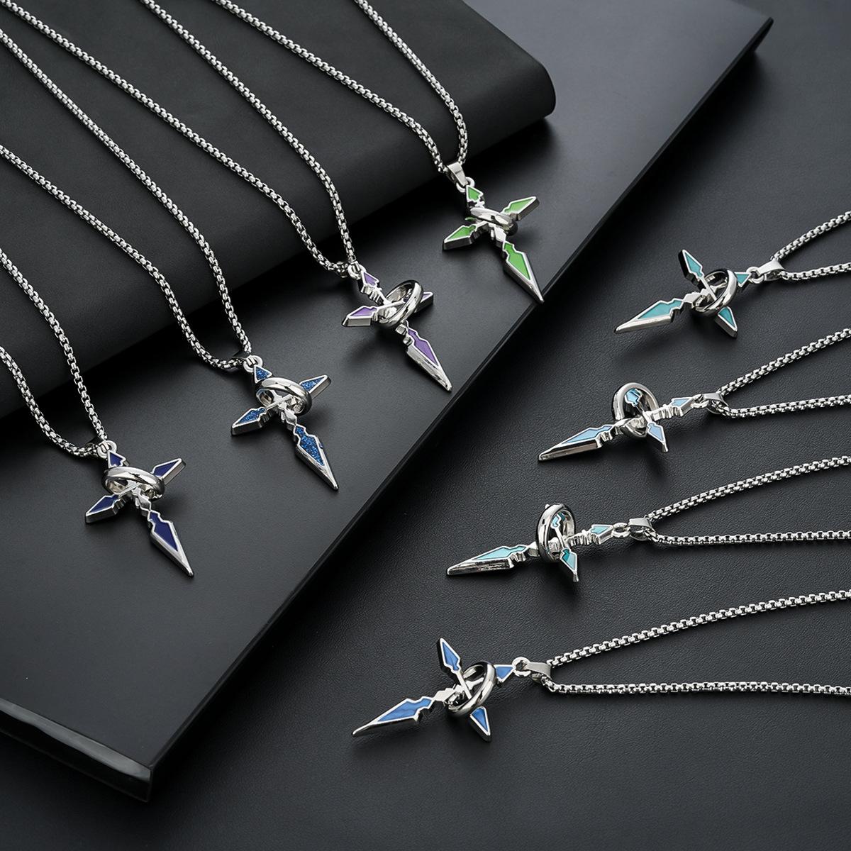 Cross titanium steel necklace men's fashion sweater chain pendant niche high-end jewelry women's Yiwu hot-selling accessories