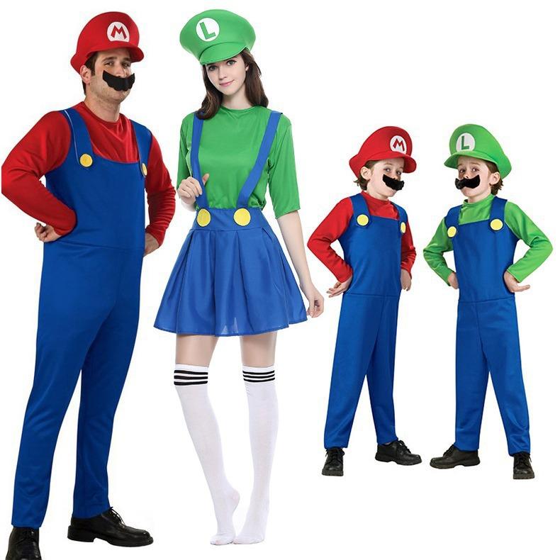 Halloween Super Mario Costume Anime Cosplay Costume Mario Suit Theme Prom Performance Costume