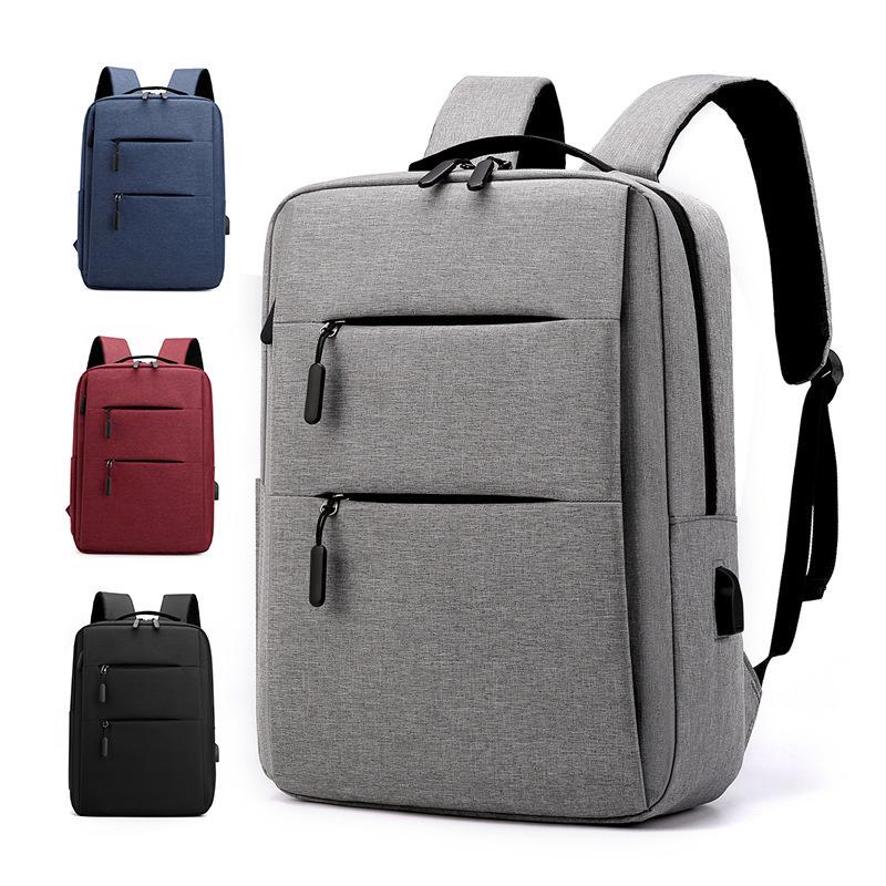 2026 New Model Simple Business Commuter Unisex Bag Solid Color Nylon Stitched Universal Backpack