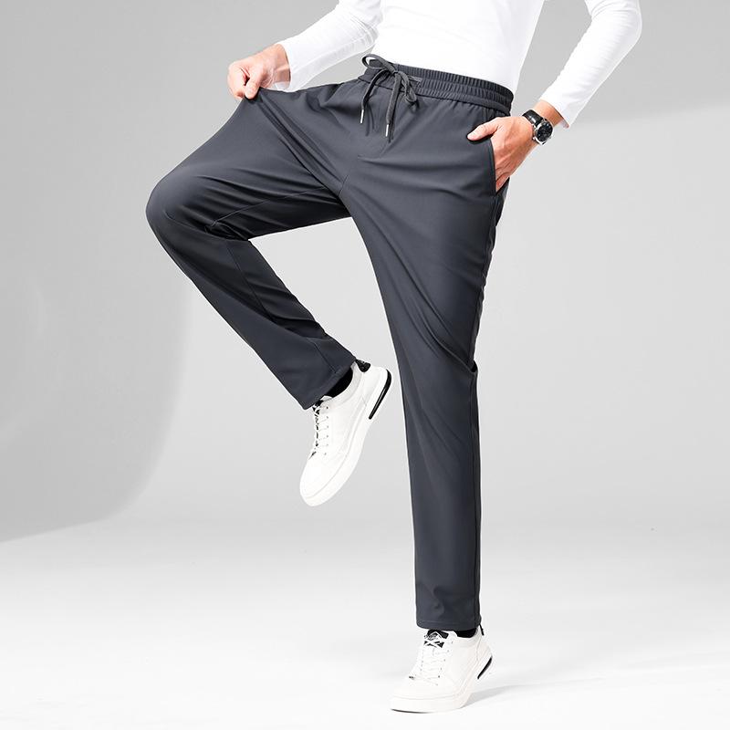 2026 Autumn New Men's Four-Way Stretch Casual Pants, Skin-Friendly, Breathable, Elastic Waist, Straight-Leg Trousers, Direct from Manufacturer