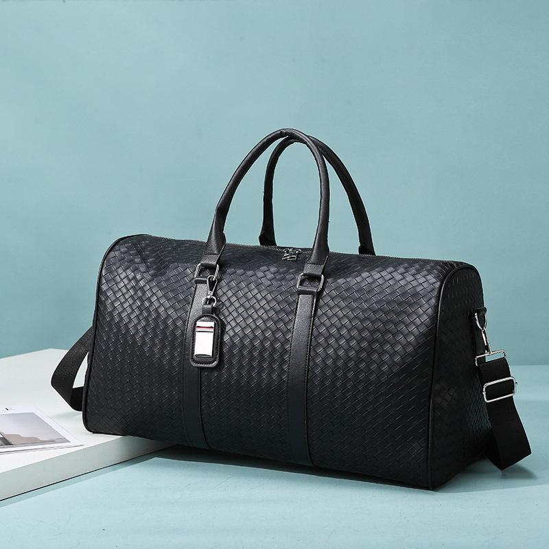Cross-Border Pu Luggage Bag, Business Trip Men's Travel Bag, Large Capacity, High-End Travel Soft Leather Training Fitness Bag