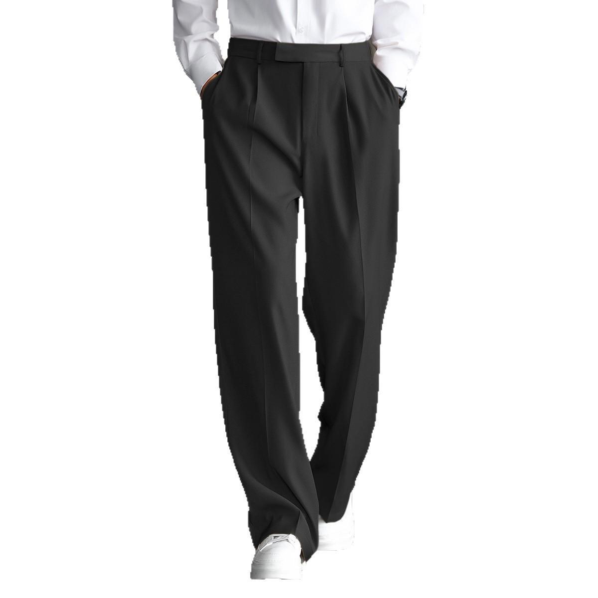 Cross-Border Drapey Casual Suit Pants for Men, Solid Color, Loose Fit, High-End Feel, Straight-Leg Trousers