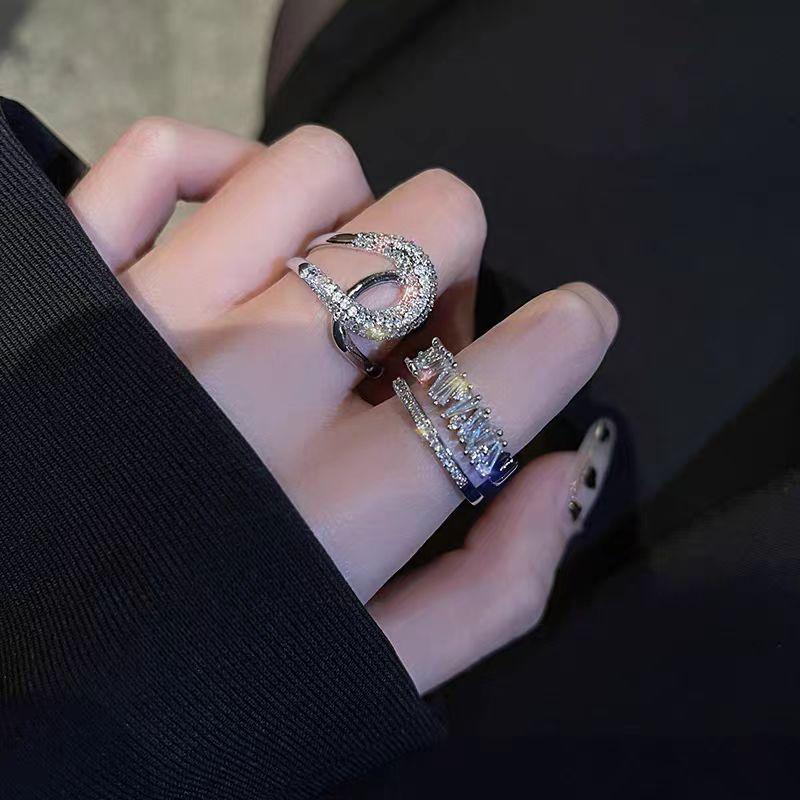 Copper Ring High-End Light Luxury Ring for Women Niche Design Minimalist Open Adjustable Personality Ins Trendy Index Finger Ring