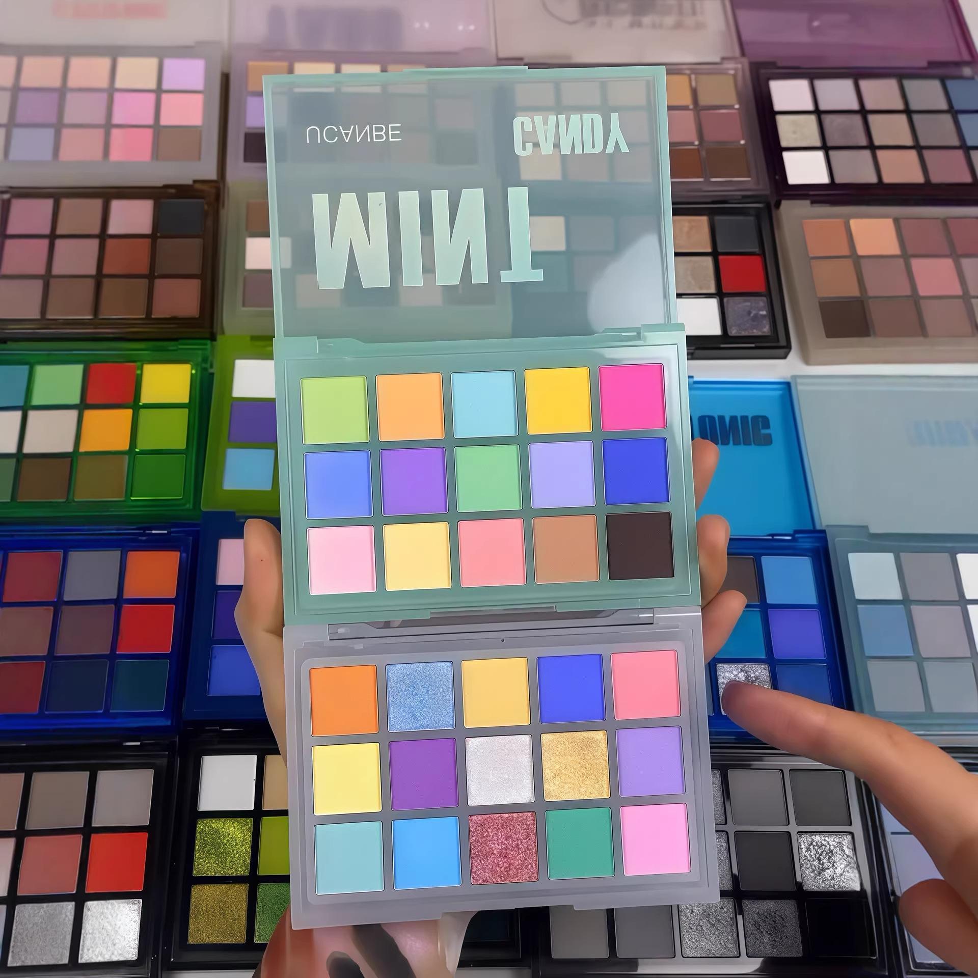 Ucanbe 15-Color Eyeshadow Full Range! Macaron Eyeshadow with Pearlescent and Matte Finishes, Dopamine Low-Saturation Hot-Selling Cross-Border Product