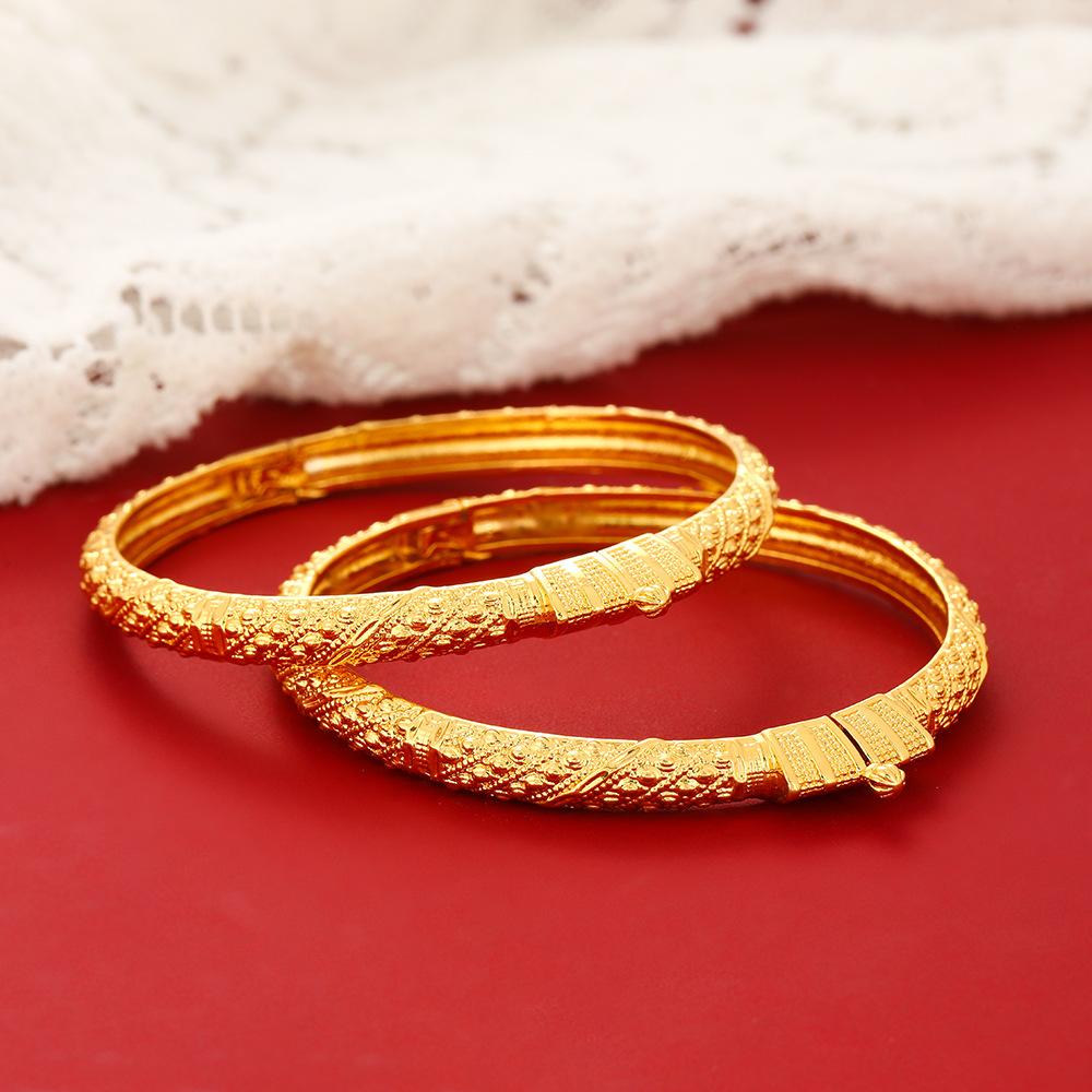 Open-Ended Women's Charm Bracelet Dubai Shiny Bracelet African Designer Ethiopian Wedding Women's Bracelet