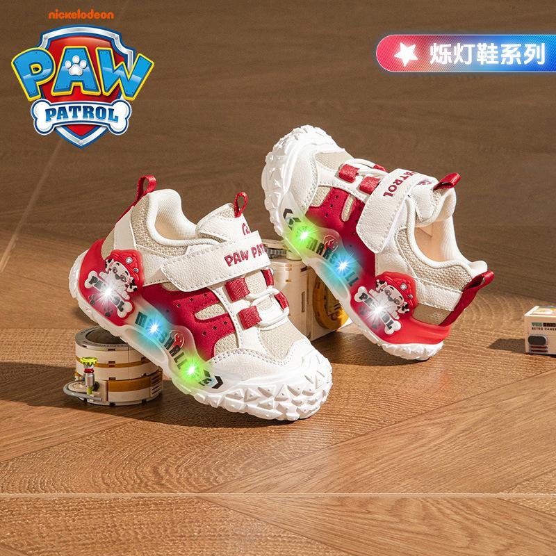 Paw Patrol boys' sports shoes 2026 new autumn breathable soft-soled light-up shoes for baby boys' first steps