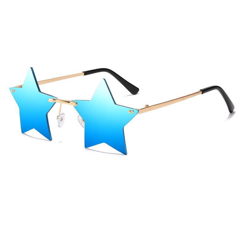 027 New Rimless Sunglasses Five-Pointed Star Shape Personalized Colorful Marine Sunglasses Ready for Sale by the Manufacturer